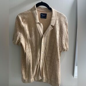 Abercrombie & Fitch Tan Crotchet Shirt